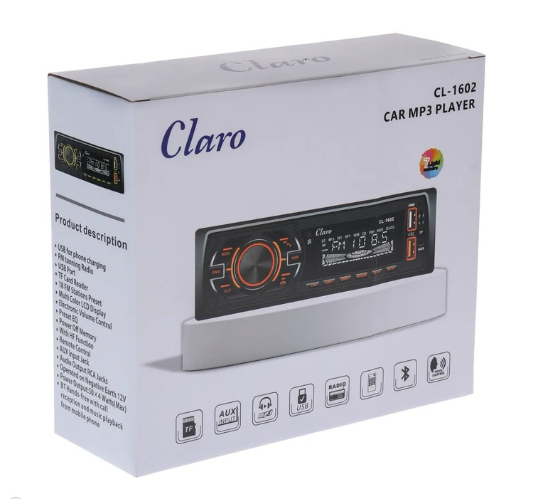 پخش کننده خودرو کلارو CL-1602 بلوتوثی ایسی بزرگ / 24 ماه گارانتی